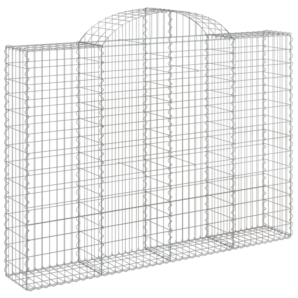 vidaXL Cestos gabião arqueados 14 pcs 200x30x140/160 ferro galvanizado