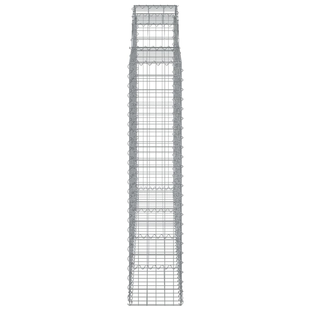 vidaXL Cestos gabião arqueados 18 pcs 200x30x140/160 ferro galvanizado