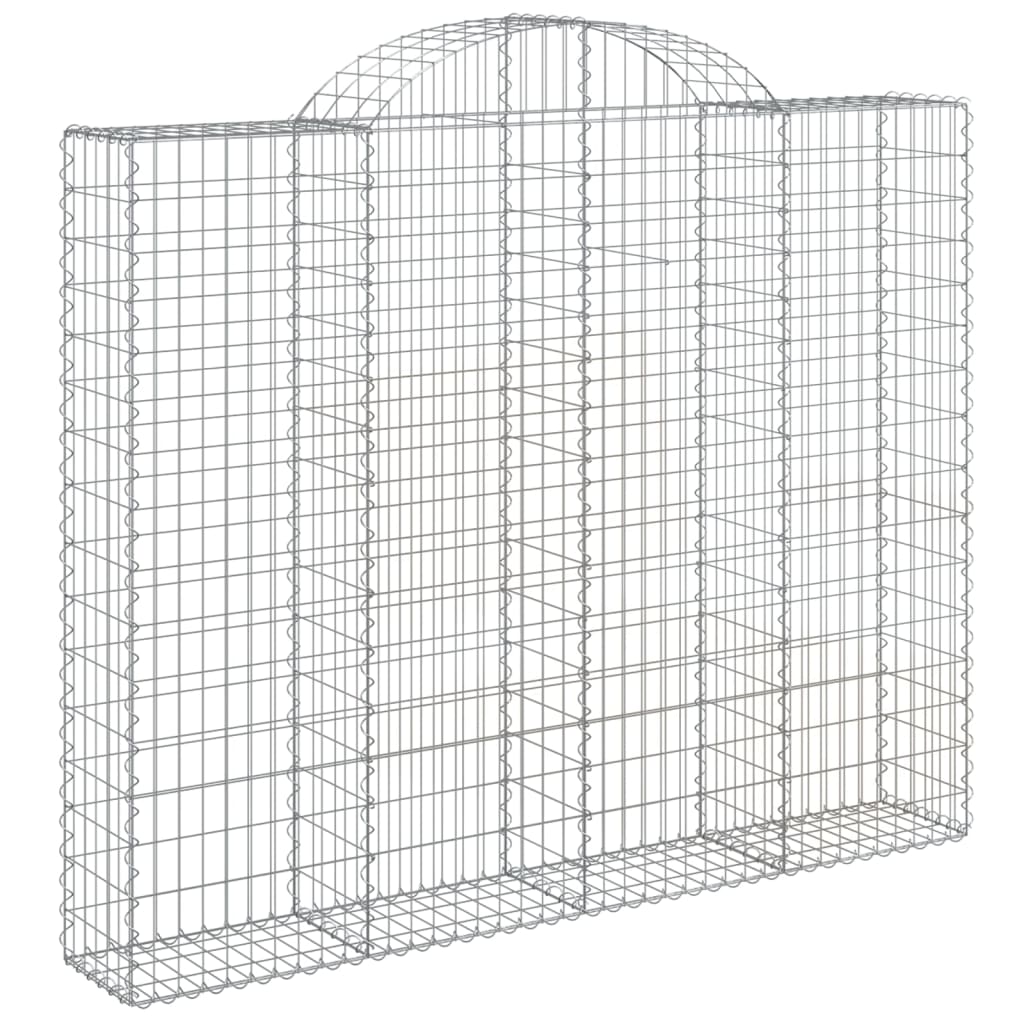 vidaXL Cestos gabião arqueados 8pcs 200x30x160/180cm ferro galvanizado