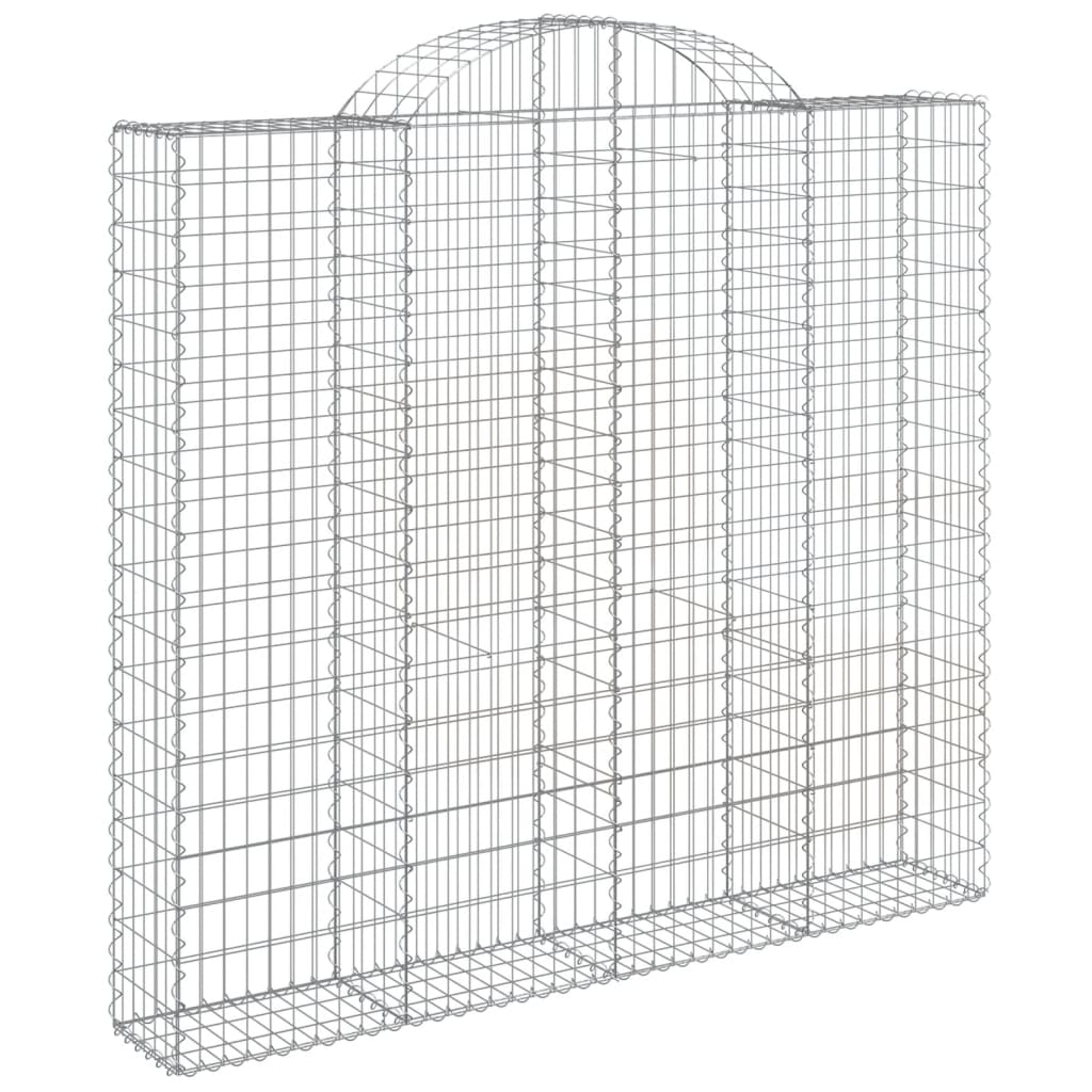 vidaXL Cestos gabião arqueados 6pcs 200x30x180/200cm ferro galvanizado