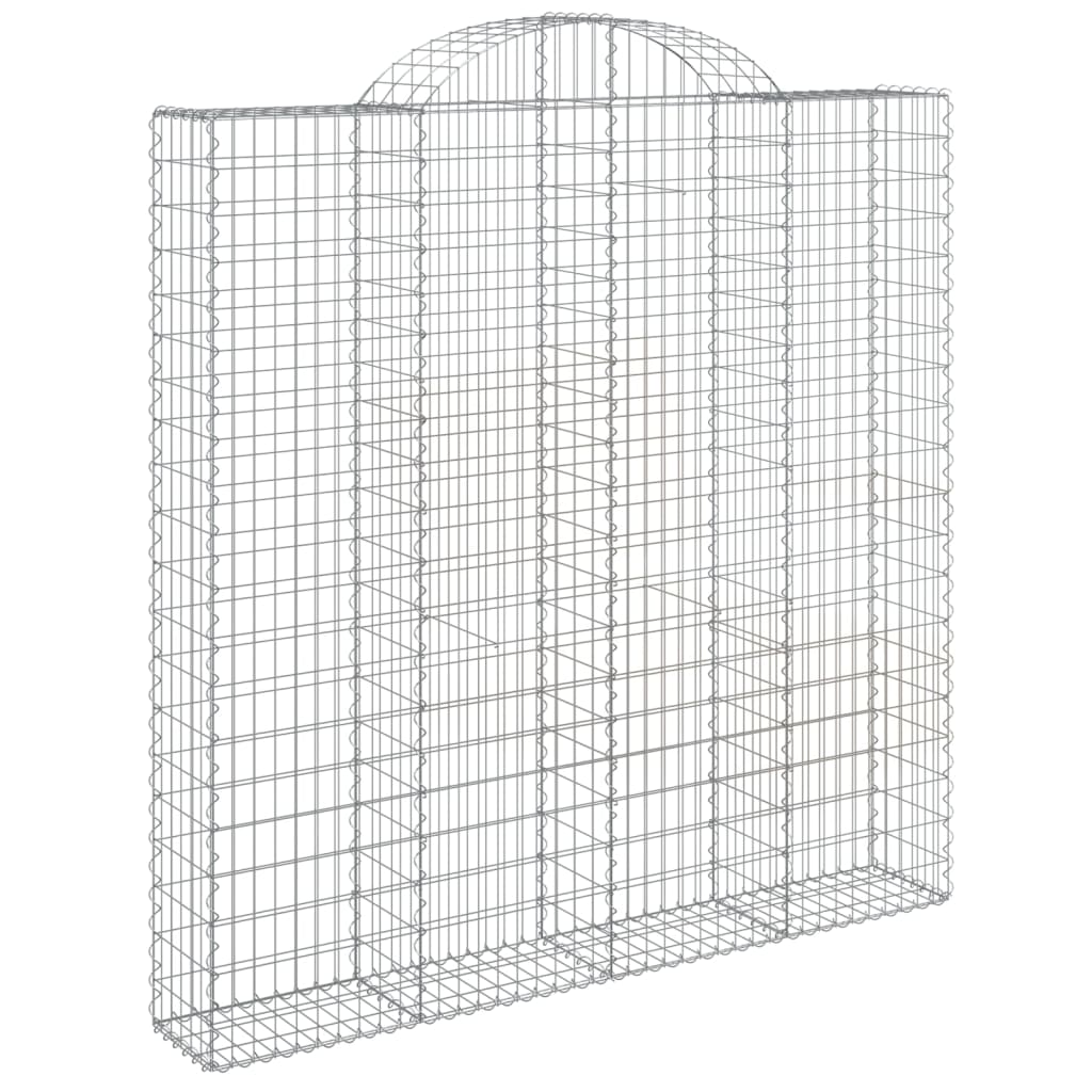 vidaXL Cestos gabião arqueados 7pcs 200x30x200/220cm ferro galvanizado