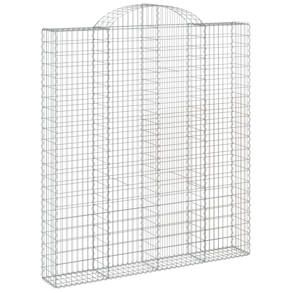 vidaXL Cestos gabião arqueados 9pcs 200x30x220/240cm ferro galvanizado