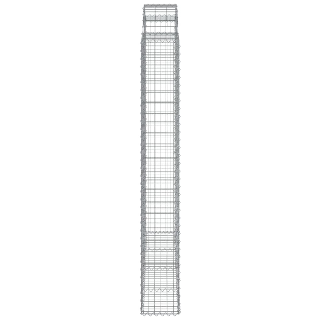 vidaXL Cestos gabião arqueados 9pcs 200x30x220/240cm ferro galvanizado