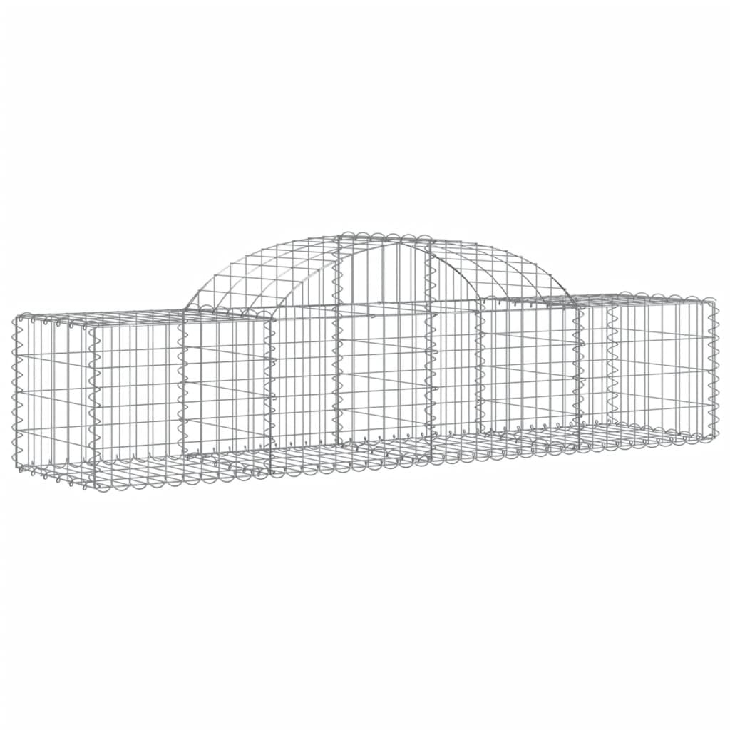 vidaXL Cestos gabião arqueados 5 pcs 200x50x40/60 cm ferro galvanizado