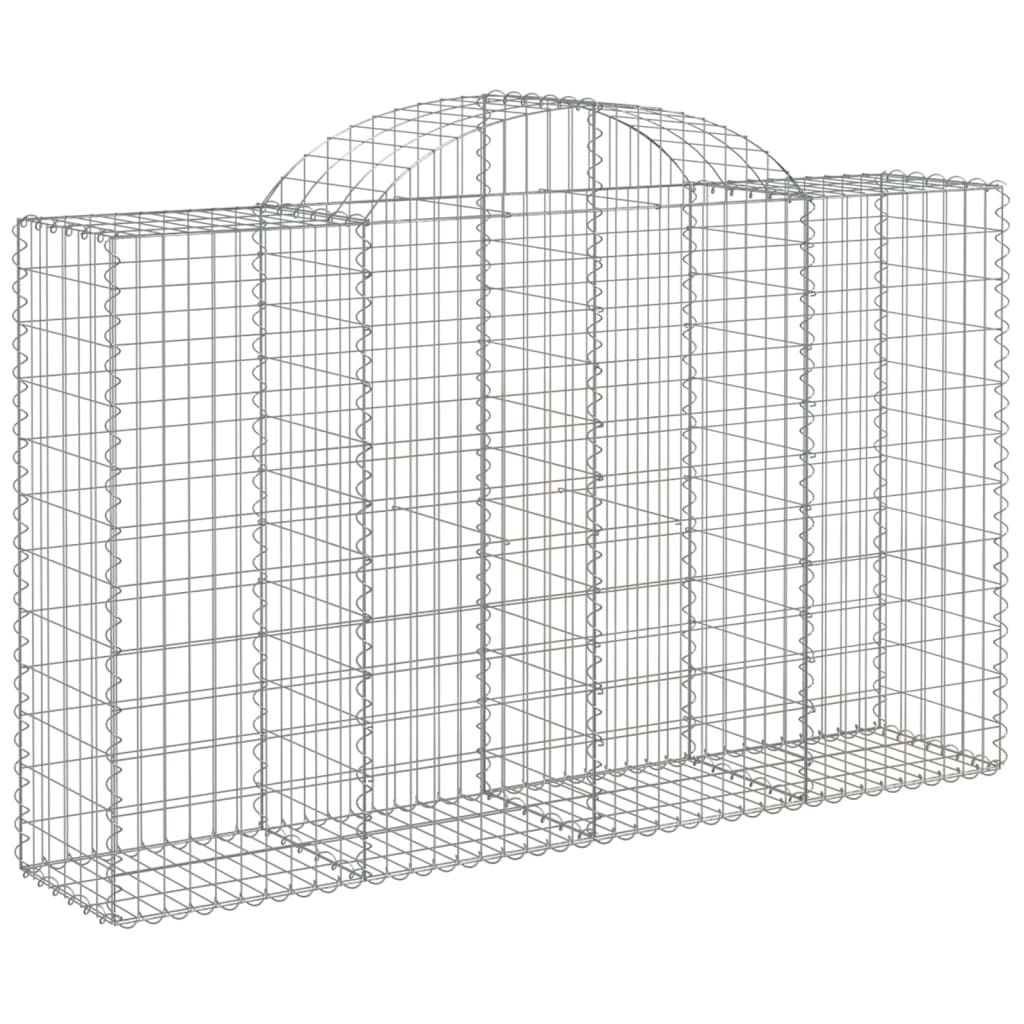 vidaXL Cestos gabião arqueados 7pcs 200x50x120/140cm ferro galvanizado