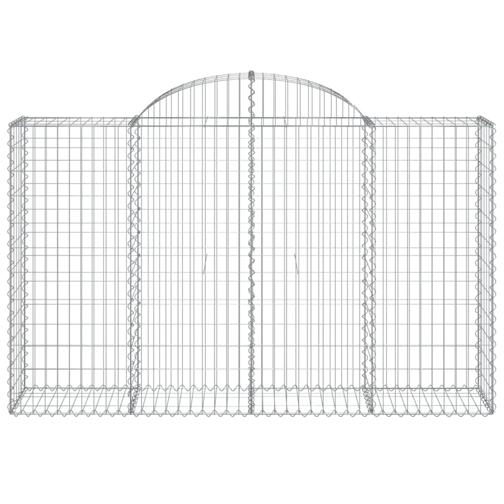 vidaXL Cestos gabião arqueados 7pcs 200x50x120/140cm ferro galvanizado