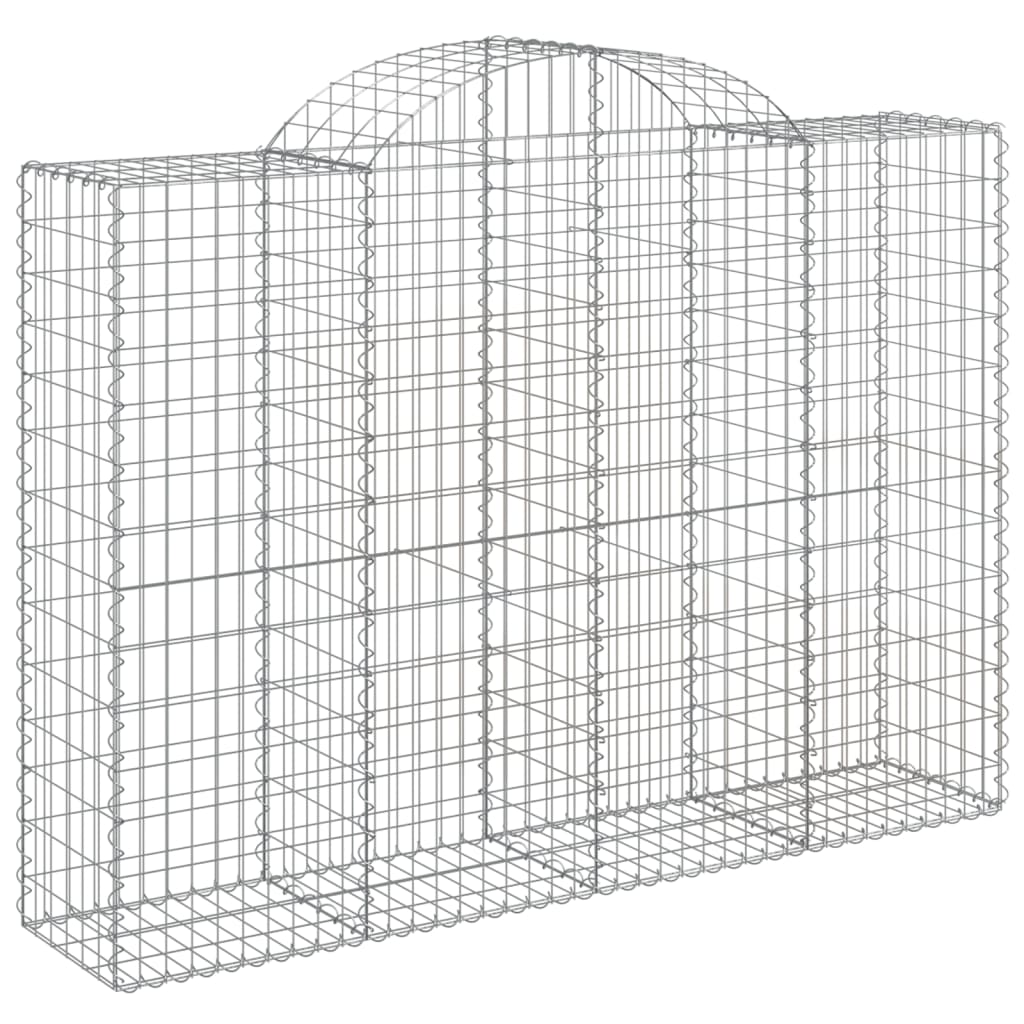 vidaXL Cestos gabião arqueados 5pcs 200x50x140/160cm ferro galvanizado