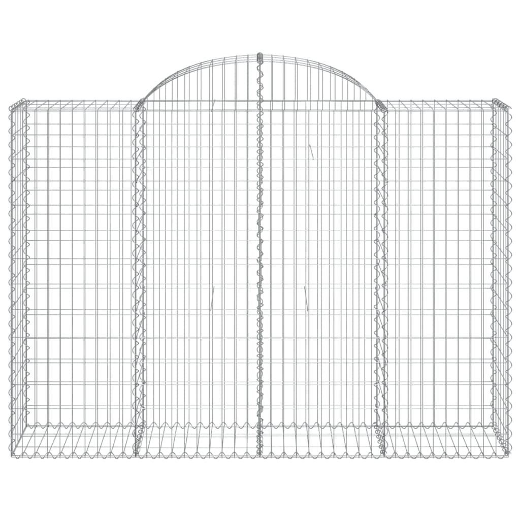 vidaXL Cestos gabião arqueados 7pcs 200x50x140/160cm ferro galvanizado