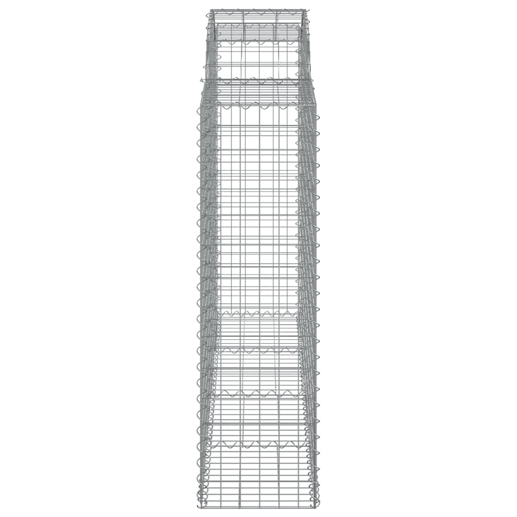 vidaXL Cestos gabião arqueados 7pcs 200x50x140/160cm ferro galvanizado