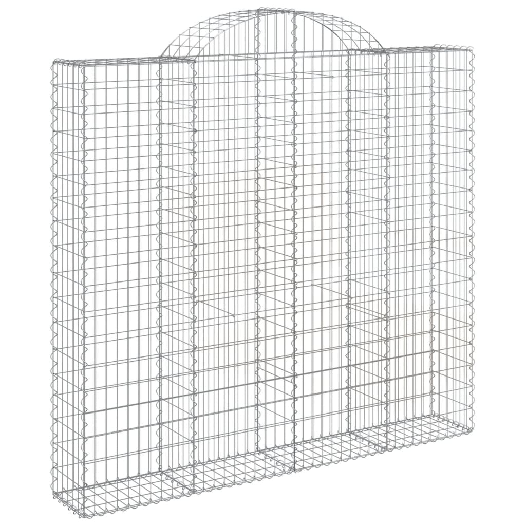 vidaXL Cestos gabião arqueados 14 pcs 200x50x180/200 ferro galvanizado