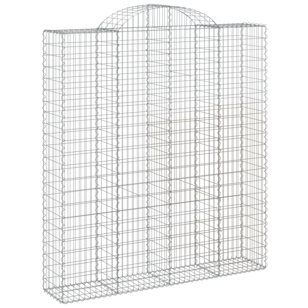 vidaXL Cestos gabião arqueados 12 pcs 200x50x220/240 ferro galvanizado