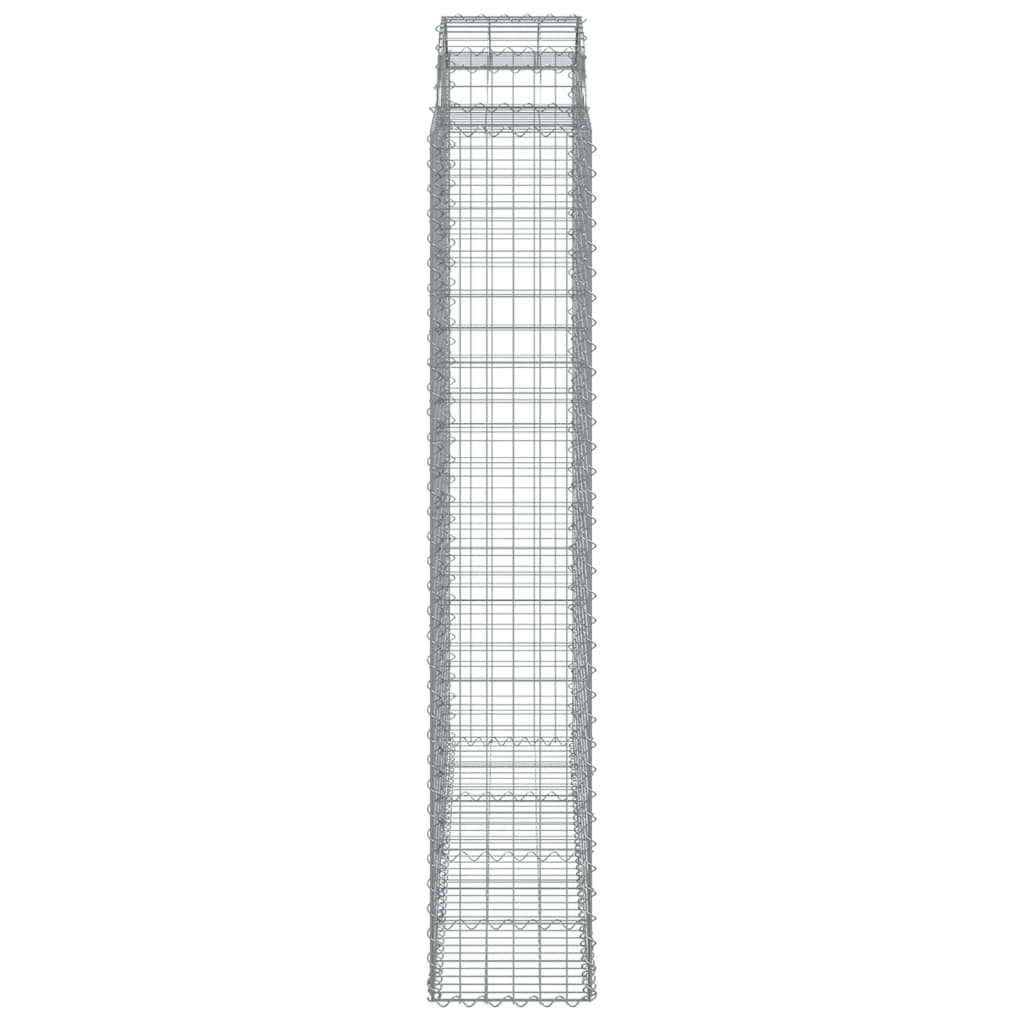 vidaXL Cestos gabião arqueados 12 pcs 200x50x220/240 ferro galvanizado