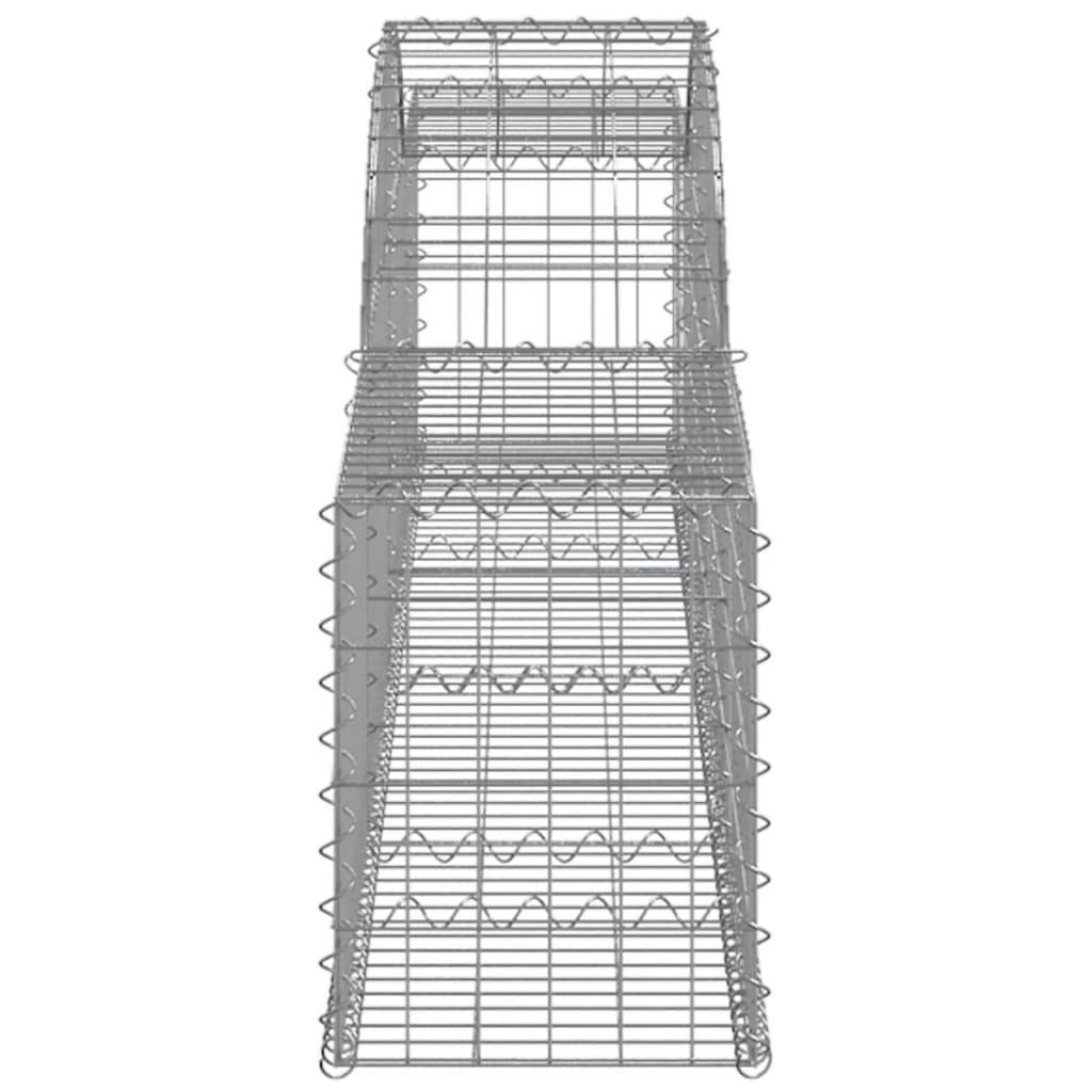 vidaXL Cestos gabião arqueados 25 pcs 300x30x40/60cm ferro galvanizado