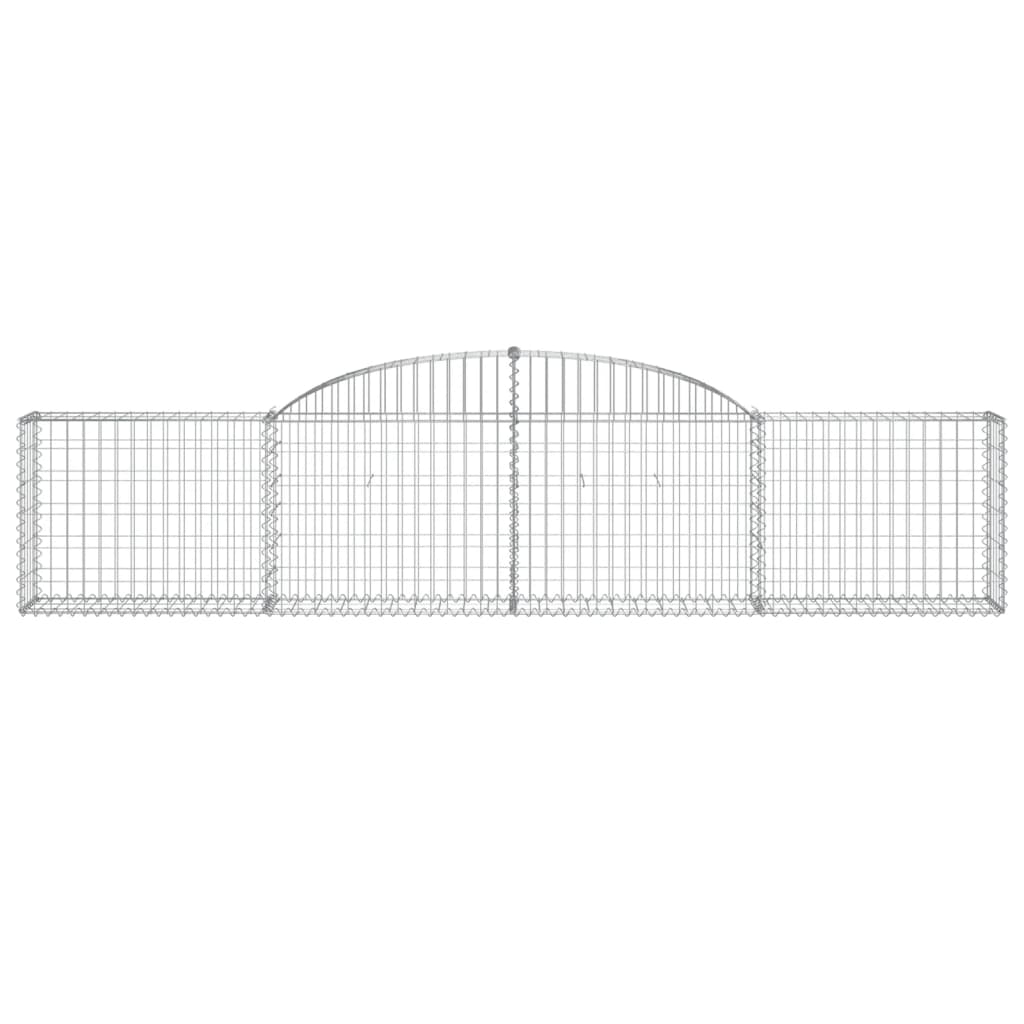 vidaXL Cestos gabião arqueados 11pcs 300x30x60/80 cm ferro galvanizado