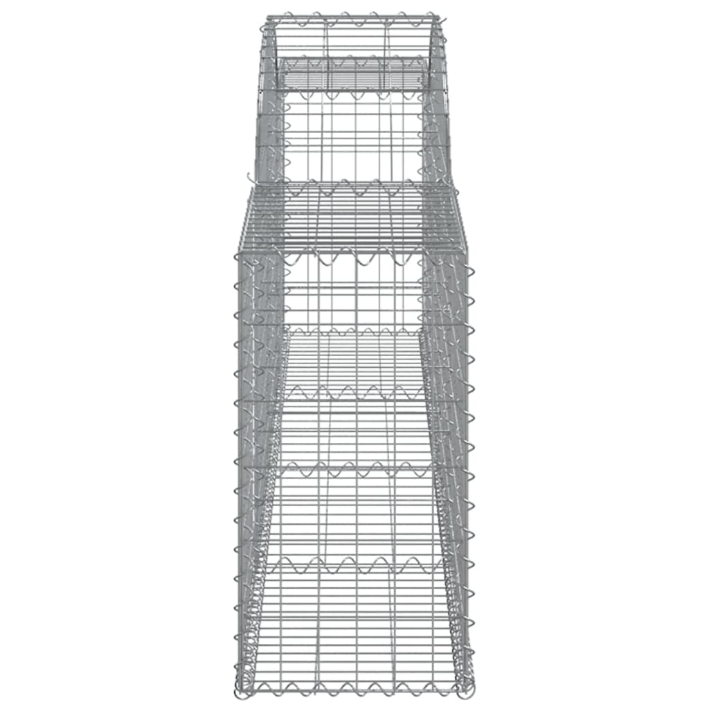 vidaXL Cestos gabião arqueados 11pcs 300x30x60/80 cm ferro galvanizado