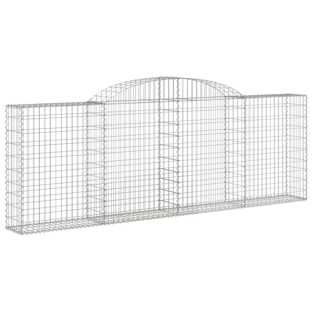 vidaXL Cestos gabião arqueados 5pcs 300x30x100/120cm ferro galvanizado