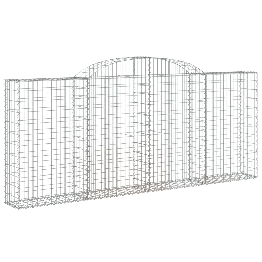 vidaXL Cestos gabião arqueados 2pcs 300x30x120/140cm ferro galvanizado