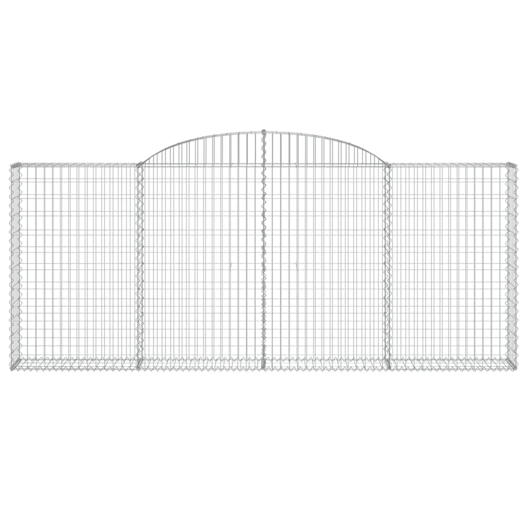 vidaXL Cestos gabião arqueados 2pcs 300x30x120/140cm ferro galvanizado