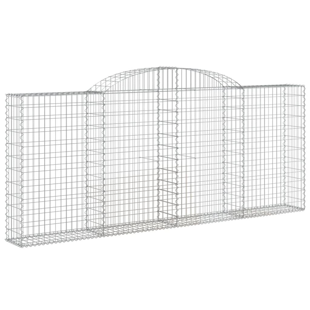 vidaXL Cestos gabião arqueados 20 pcs 300x30x120/140 ferro galvanizado