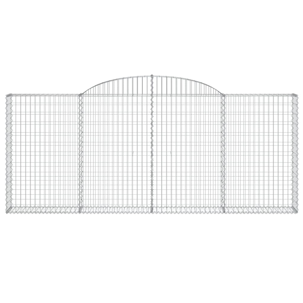 vidaXL Cestos gabião arqueados 20 pcs 300x30x120/140 ferro galvanizado