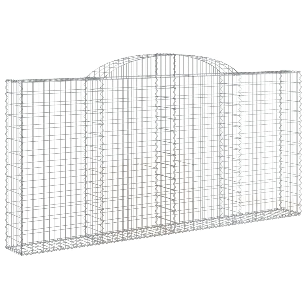 vidaXL Cestos gabião arqueados 3pcs 300x30x140/160cm ferro galvanizado