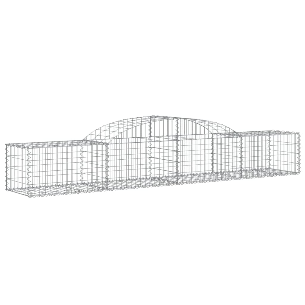 vidaXL Cestos gabião arqueados 3 pcs 300x50x40/60 cm ferro galvanizado