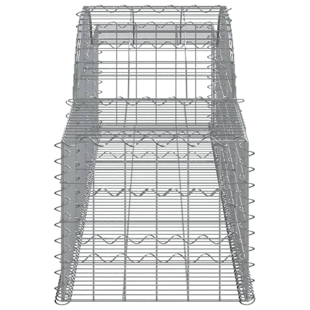 vidaXL Cestos gabião arqueados 3 pcs 300x50x40/60 cm ferro galvanizado