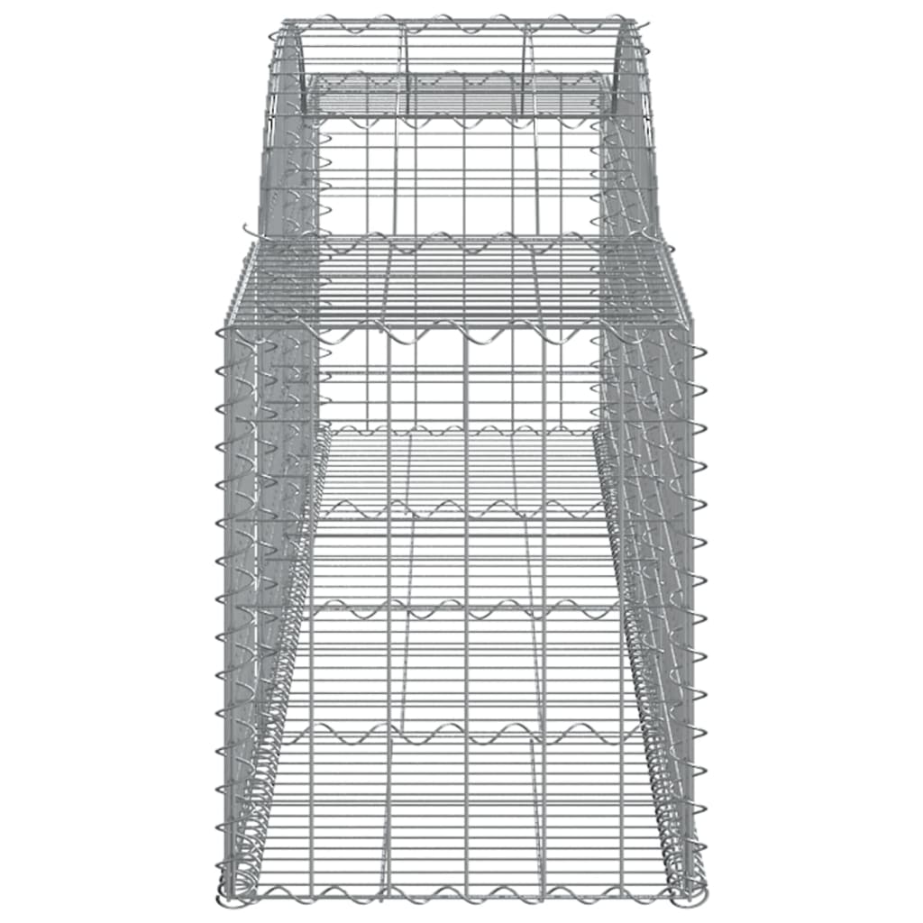 vidaXL Cestos gabião arqueados 6 pcs 300x50x60/80 cm ferro galvanizado