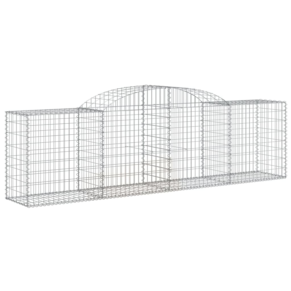 vidaXL Cestos gabião arqueados 2 pcs 300x50x80/100cm ferro galvanizado