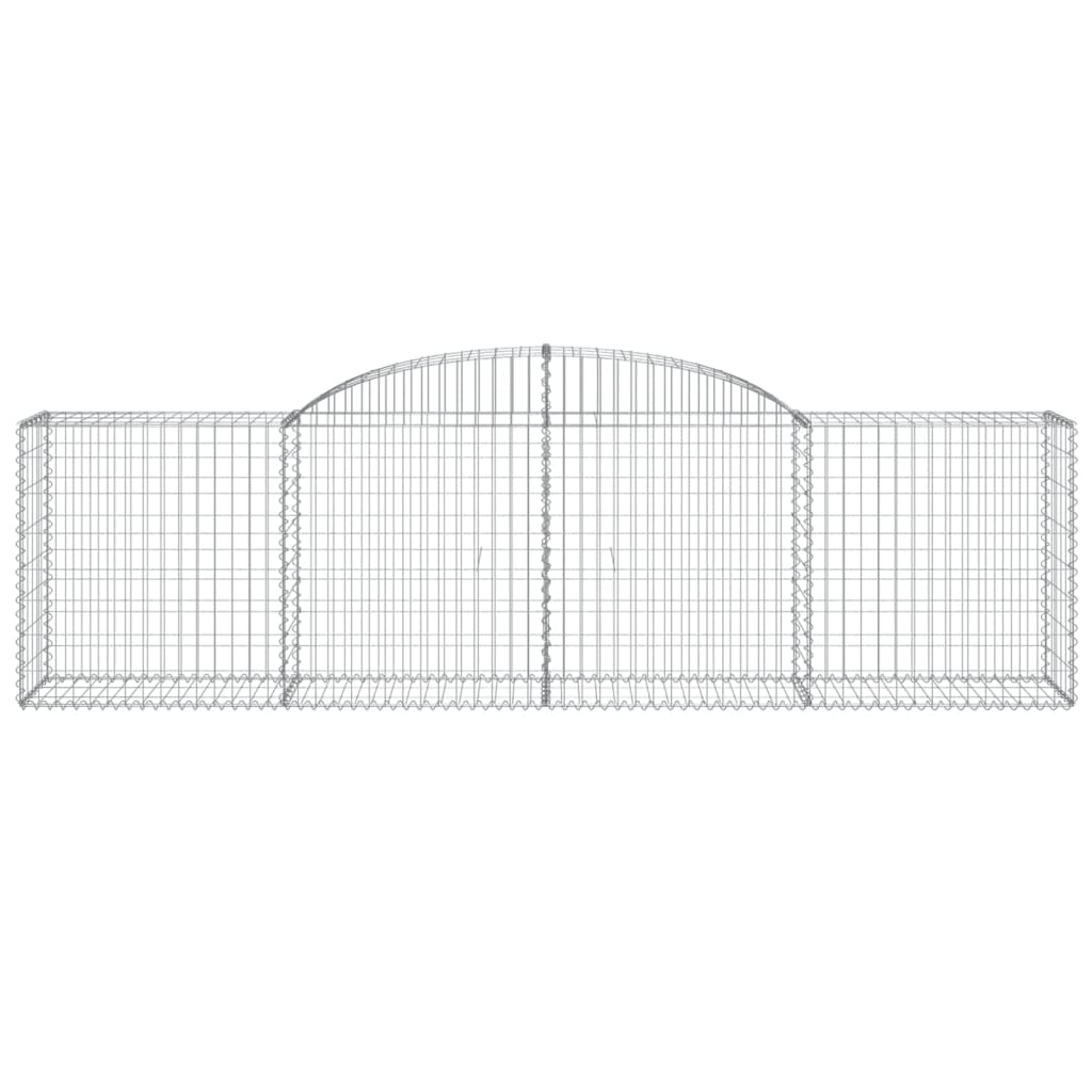 vidaXL Cestos gabião arqueados 2 pcs 300x50x80/100cm ferro galvanizado