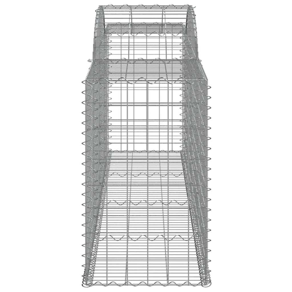 vidaXL Cestos gabião arqueados 2 pcs 300x50x80/100cm ferro galvanizado