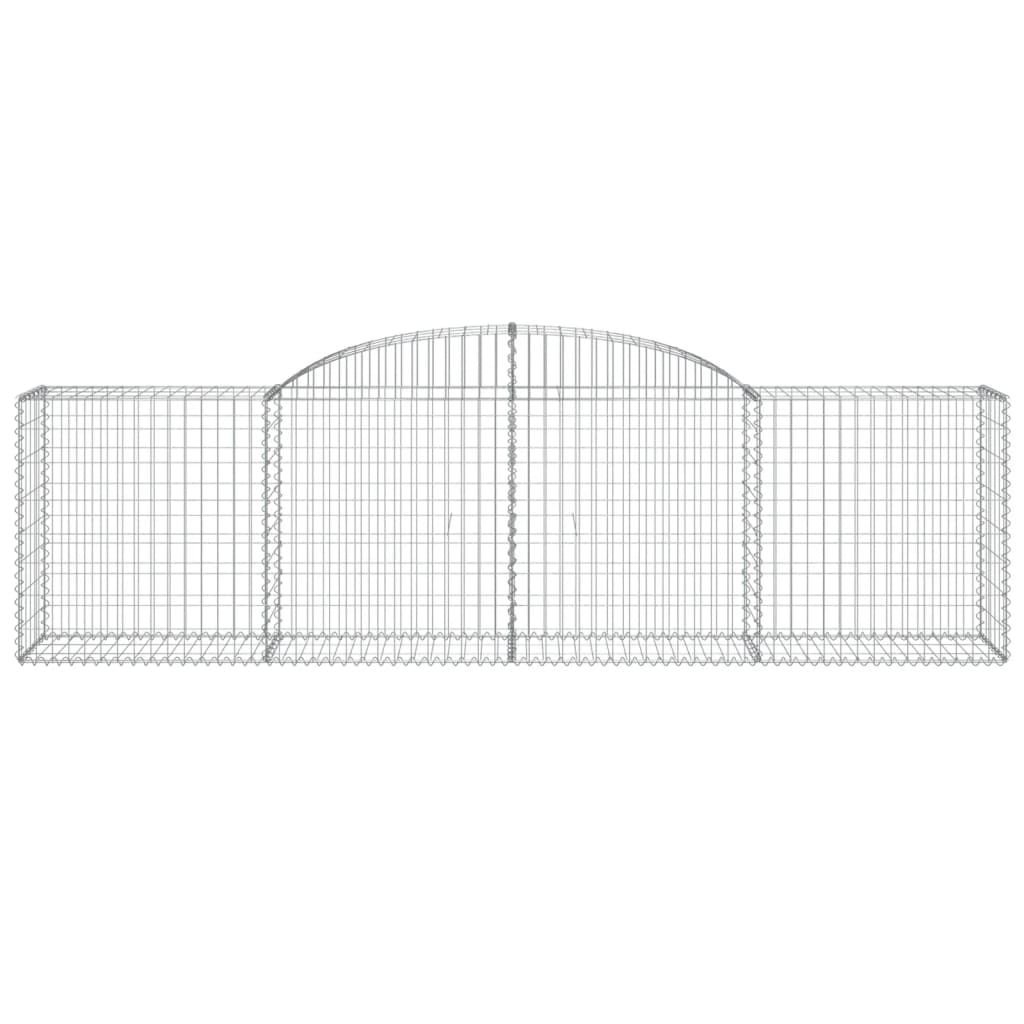 vidaXL Cestos gabião arqueados 7 pcs 300x50x80/100cm ferro galvanizado