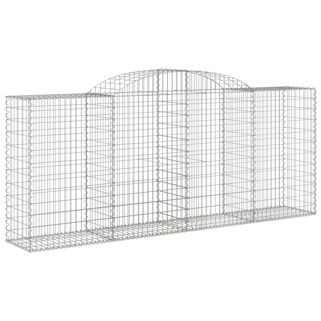 vidaXL Cestos gabião arqueados 2pcs 300x50x120/140cm ferro galvanizado