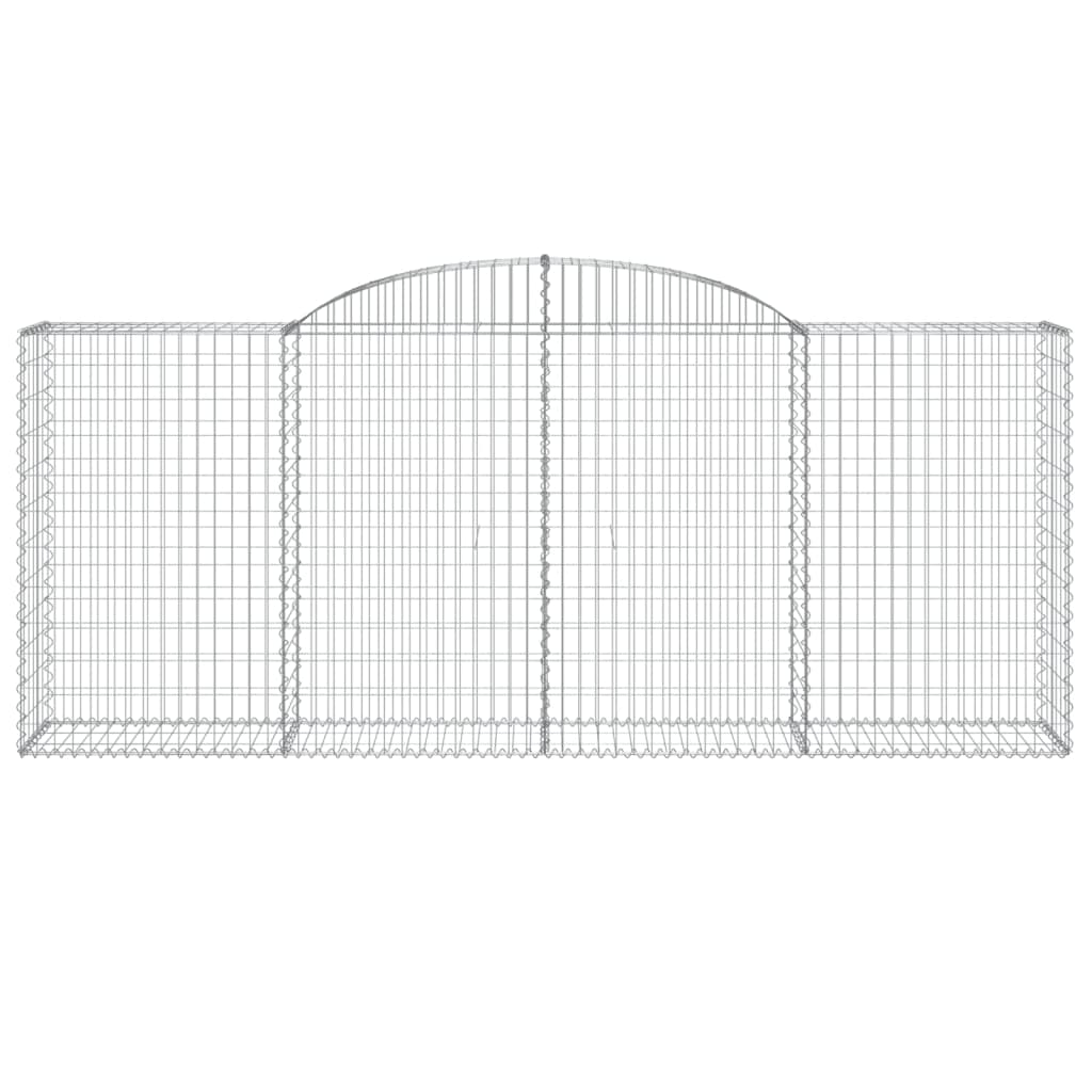 vidaXL Cestos gabião arqueados 2pcs 300x50x120/140cm ferro galvanizado