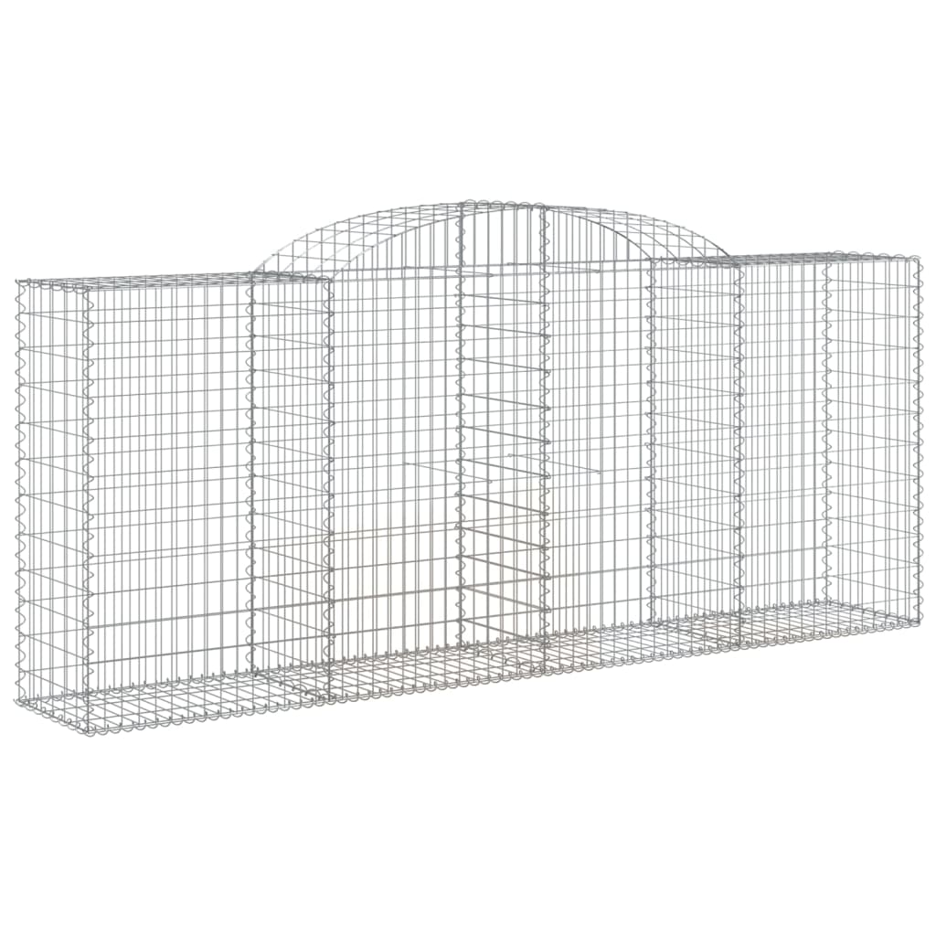 vidaXL Cestos gabião arqueados 10pcs 300x50x120/140 ferro galvanizado