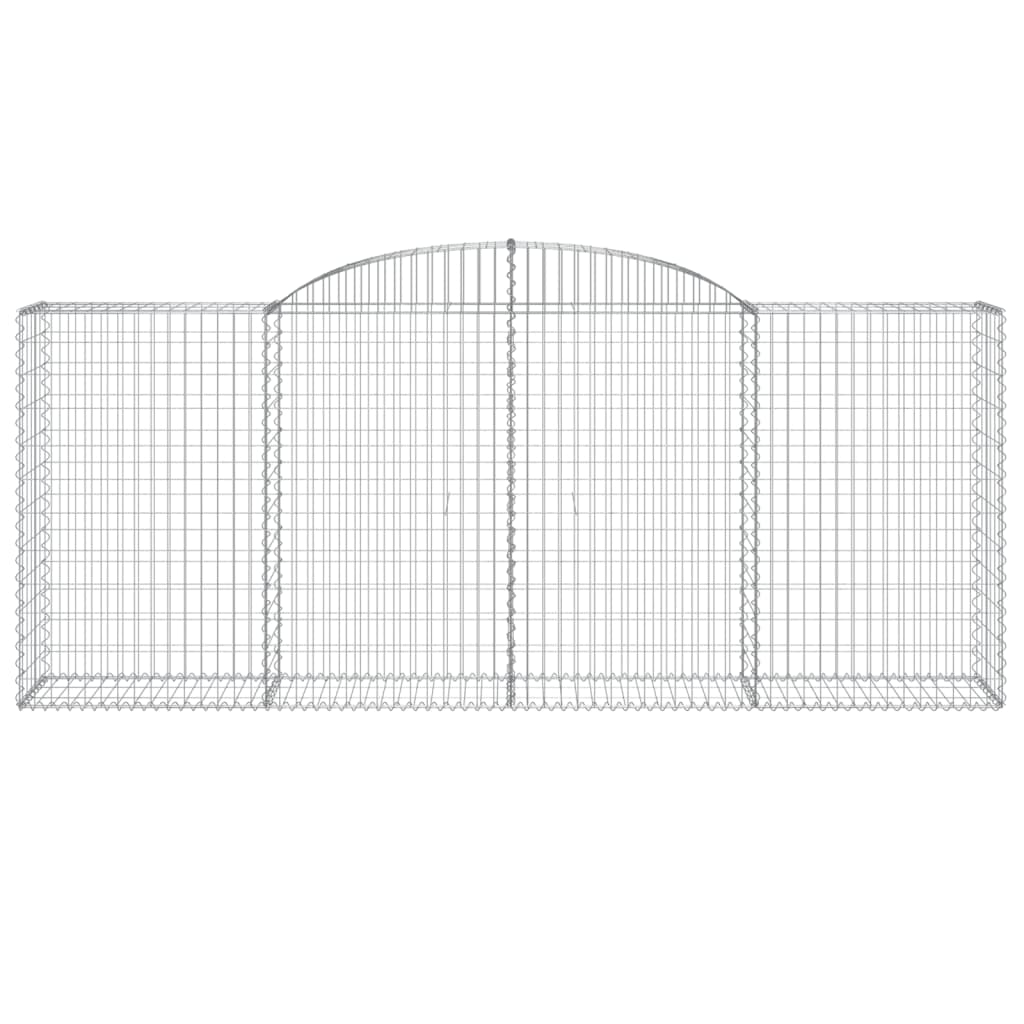 vidaXL Cestos gabião arqueados 15pcs 300x50x120/140 ferro galvanizado