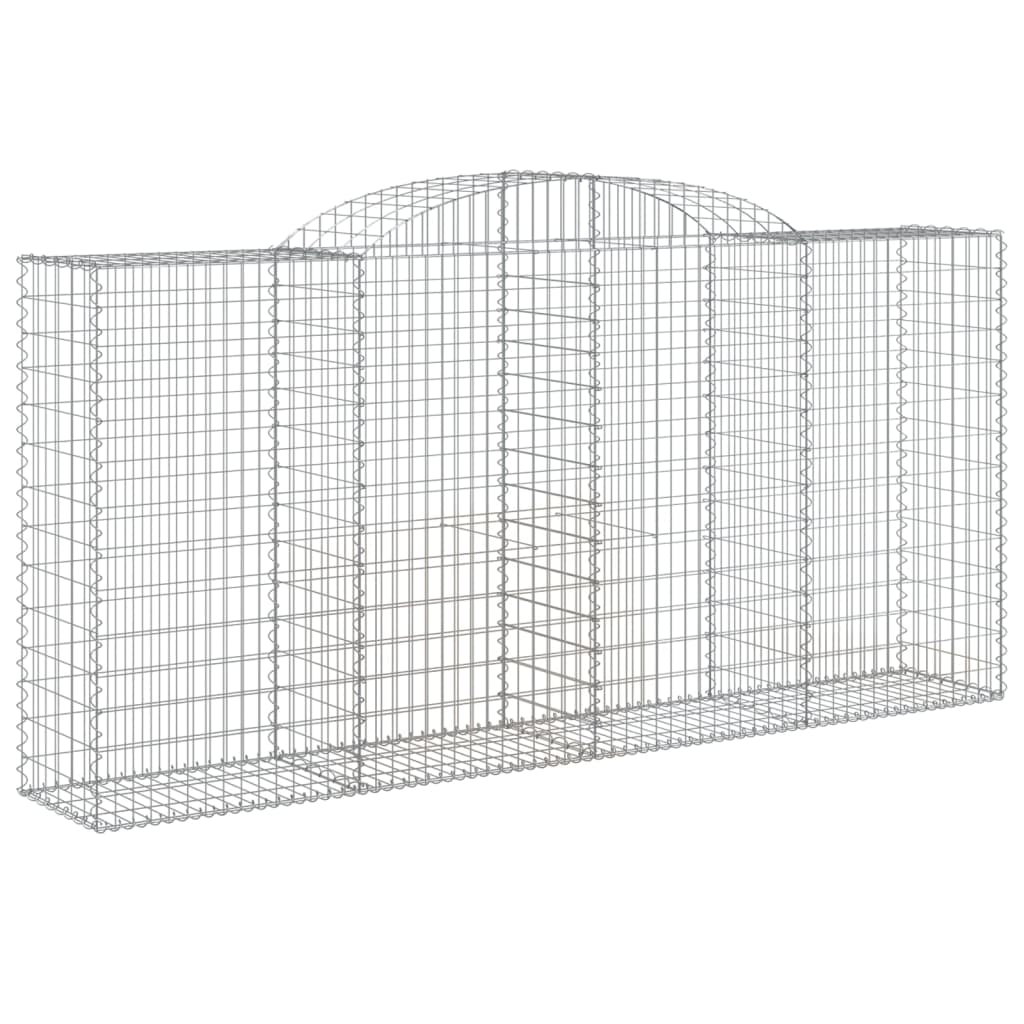 vidaXL Cestos gabião arqueados 3pcs 300x50x140/160cm ferro galvanizado