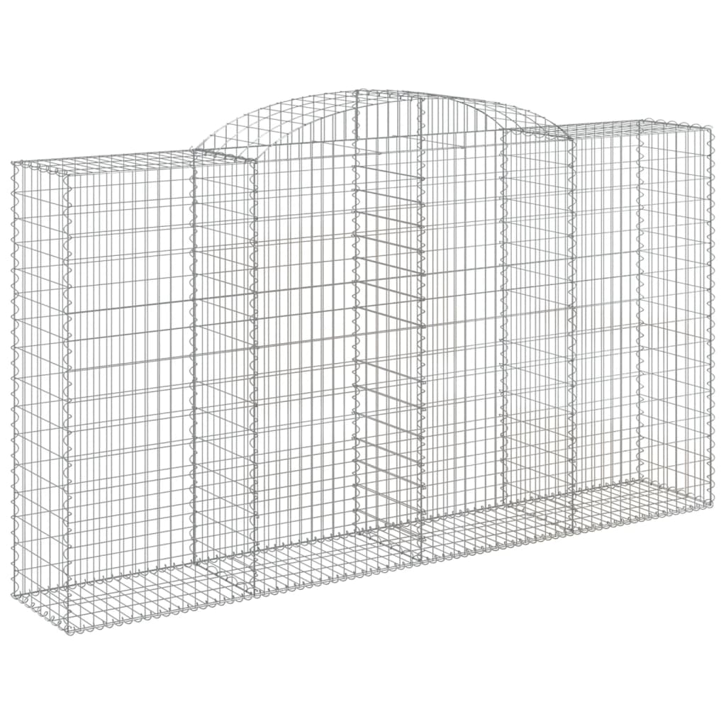 vidaXL Cestos gabião arqueados 12 pcs 300x50x160/180 ferro galvanizado