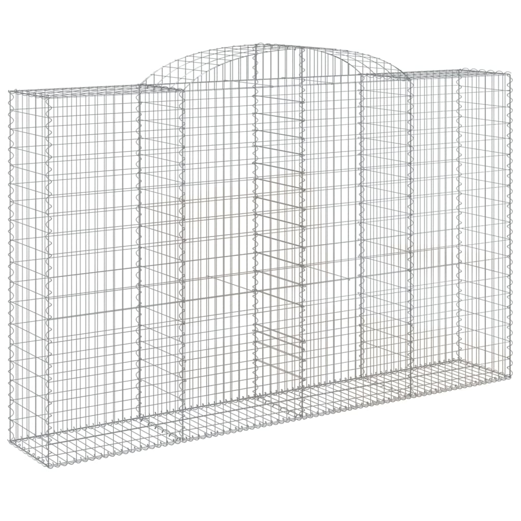 vidaXL Cestos gabião arqueados 7pcs 300x50x180/200cm ferro galvanizado