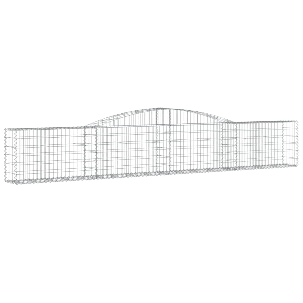 vidaXL Cestos gabião arqueados 2 pcs 400x30x60/80 cm ferro galvanizado