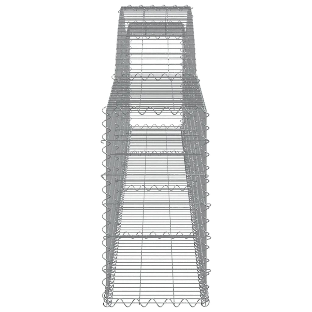 vidaXL Cestos gabião arqueados 2 pcs 400x30x60/80 cm ferro galvanizado