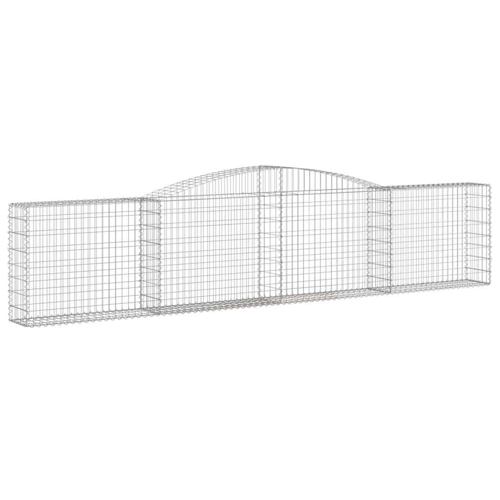 vidaXL Cestos gabião arqueados 5 pcs 400x30x80/100cm ferro galvanizado