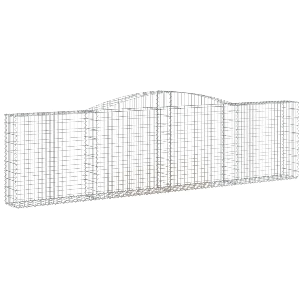 vidaXL Cestos gabião arqueados 4pcs 400x30x100/120cm ferro galvanizado