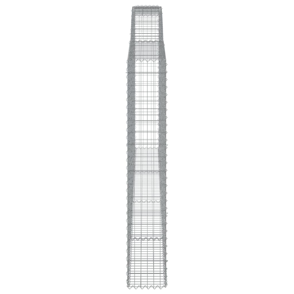 vidaXL Cestos gabião arqueados 2pcs 400x30x180/200cm ferro galvanizado