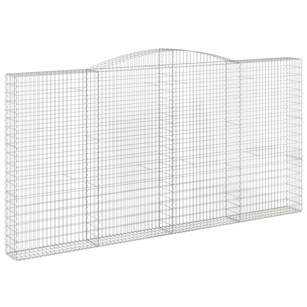 vidaXL Cestos gabião arqueados 3pcs 400x30x200/220cm ferro galvanizado