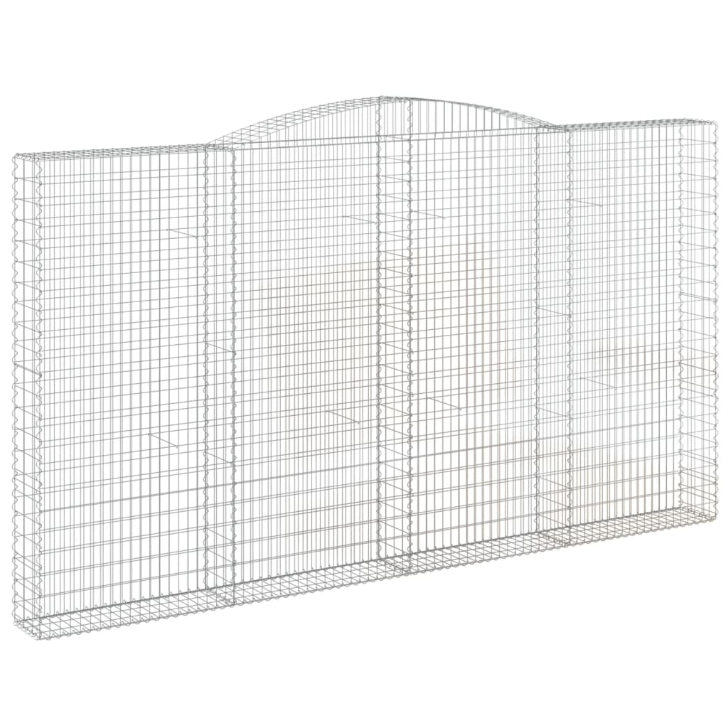 vidaXL Cestos gabião arqueados 3pcs 400x30x220/240cm ferro galvanizado