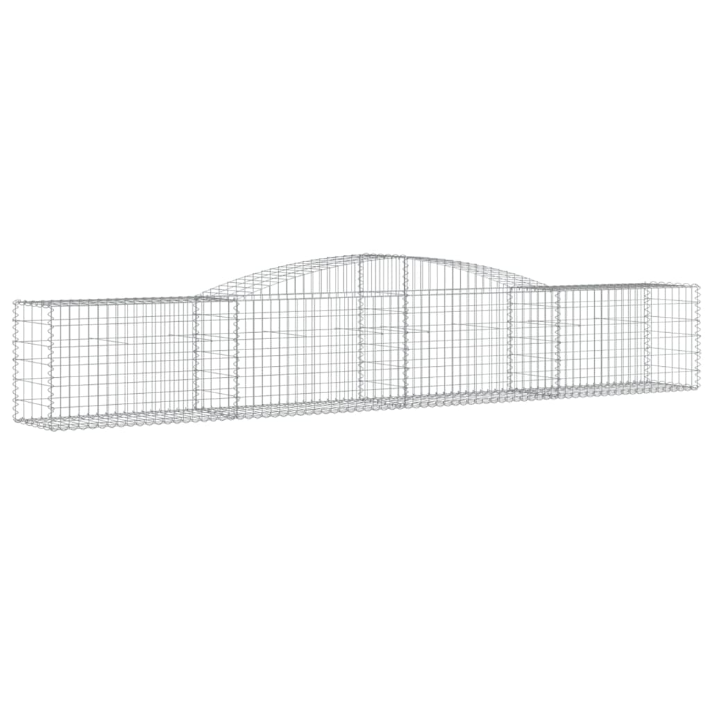 vidaXL Cestos gabião arqueados 2 pcs 400x50x60/80 cm ferro galvanizado