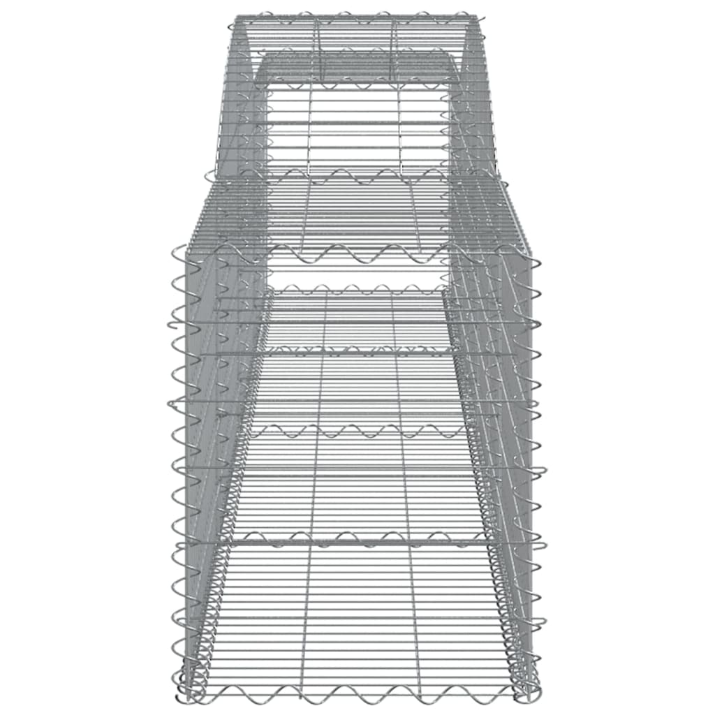 vidaXL Cestos gabião arqueados 2 pcs 400x50x60/80 cm ferro galvanizado