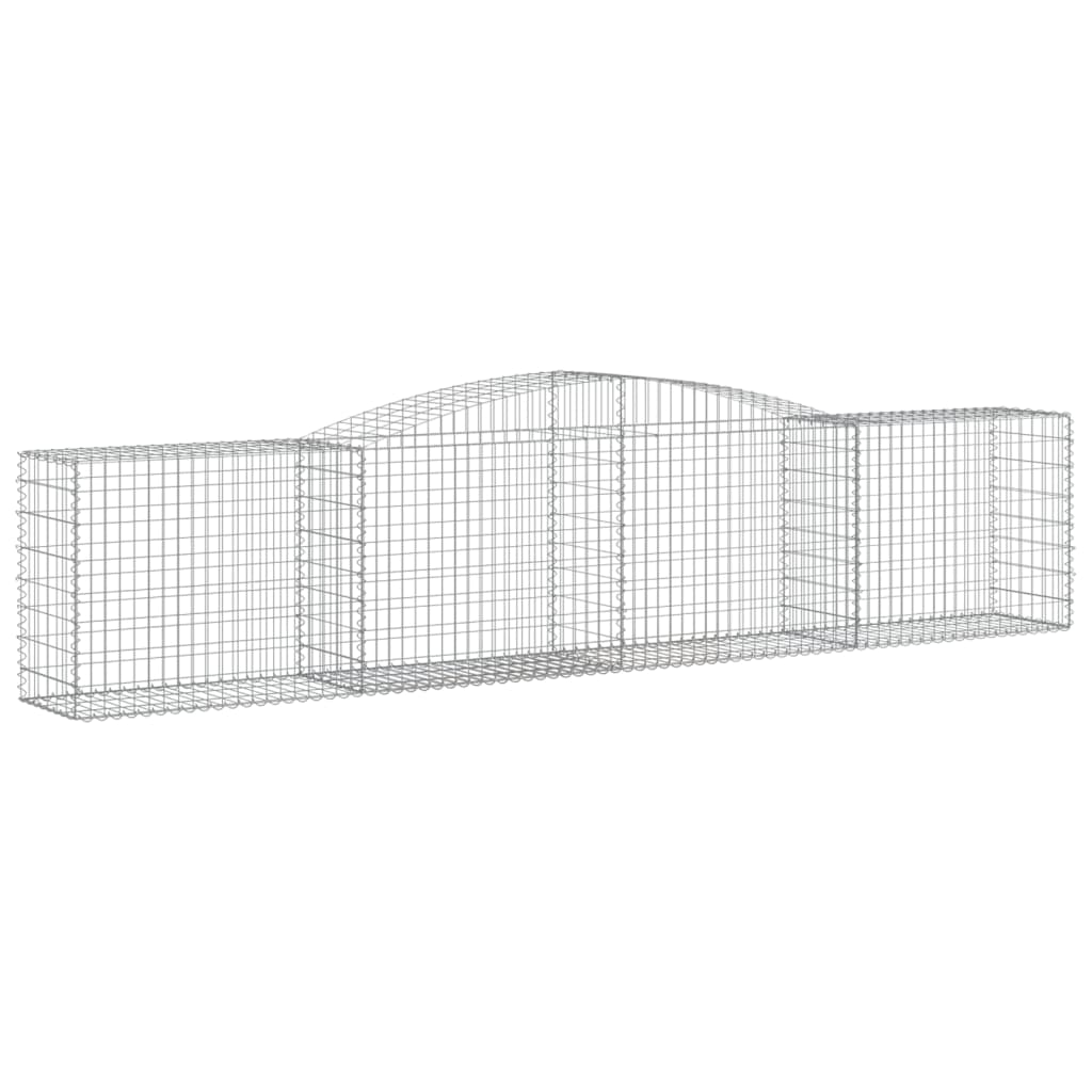 vidaXL Cestos gabião arqueados 4 pcs 400x50x80/100cm ferro galvanizado