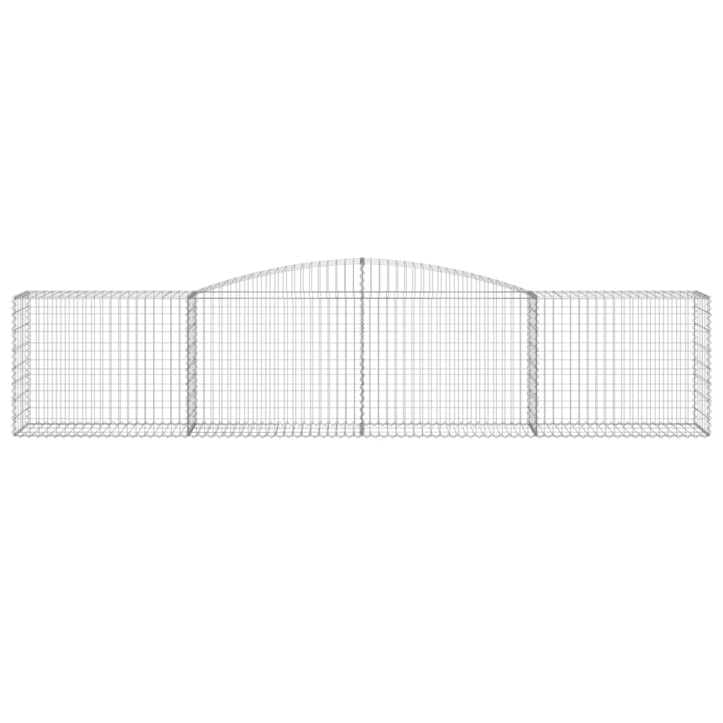 vidaXL Cestos gabião arqueados 4 pcs 400x50x80/100cm ferro galvanizado